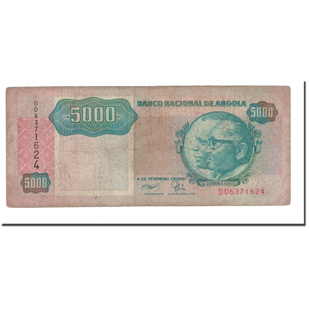 Banknote, Angola, 5000 Kwanzas, 1991, 1991-02-04, KM:130b, F(12-15)