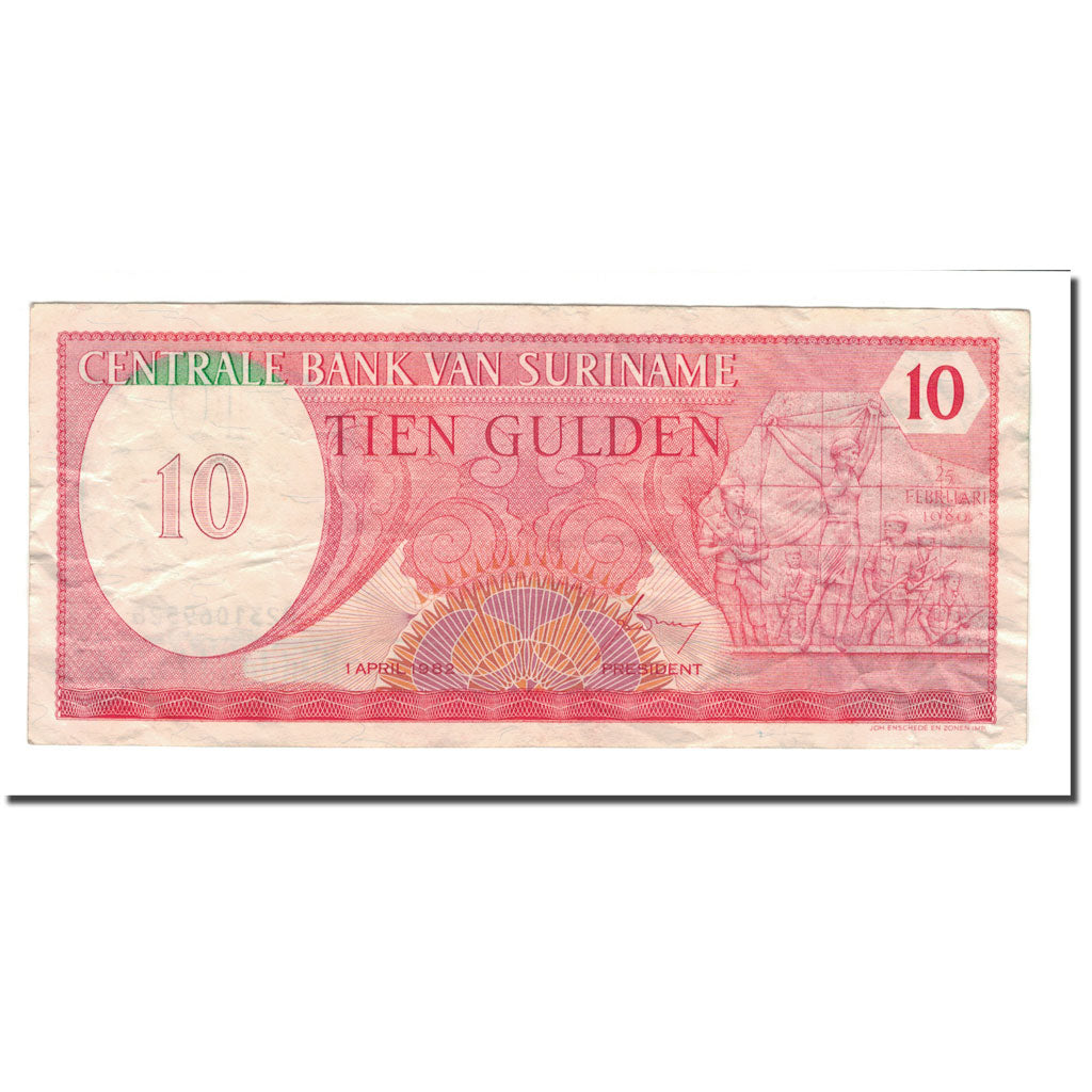 Banknote, Surinam, 10 Gulden, 1982, 1982-04-01, KM:126, VF(20-25)
