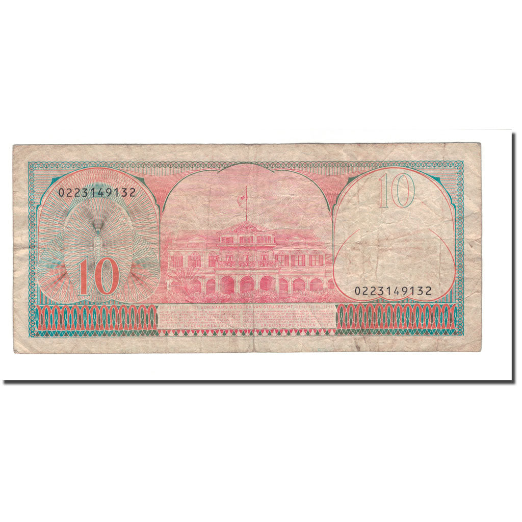 Billet, Surinam, 10 Gulden, 1982, 1982-04-01, KM:126, B+