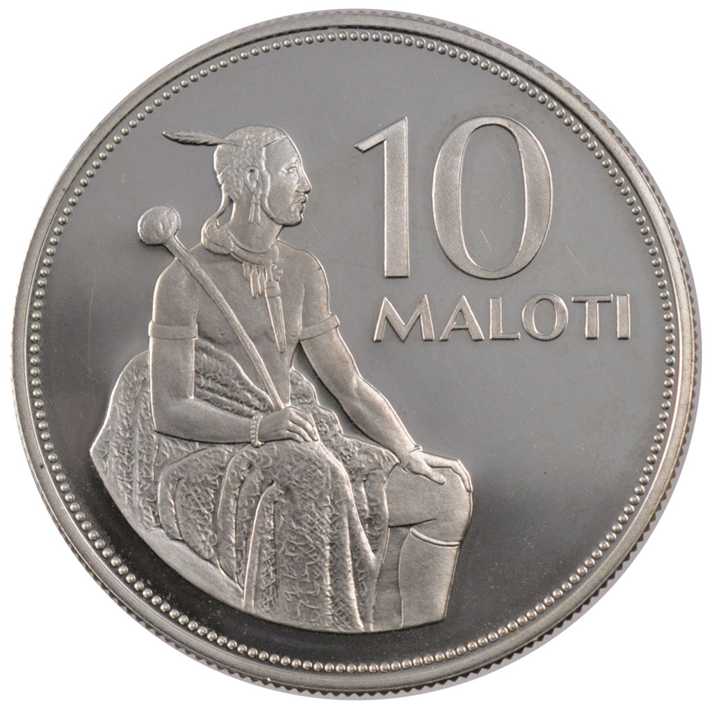 LESOTHO, 10 Maloti, 1979, KM #23, MS(60-62), Silver, 28.45