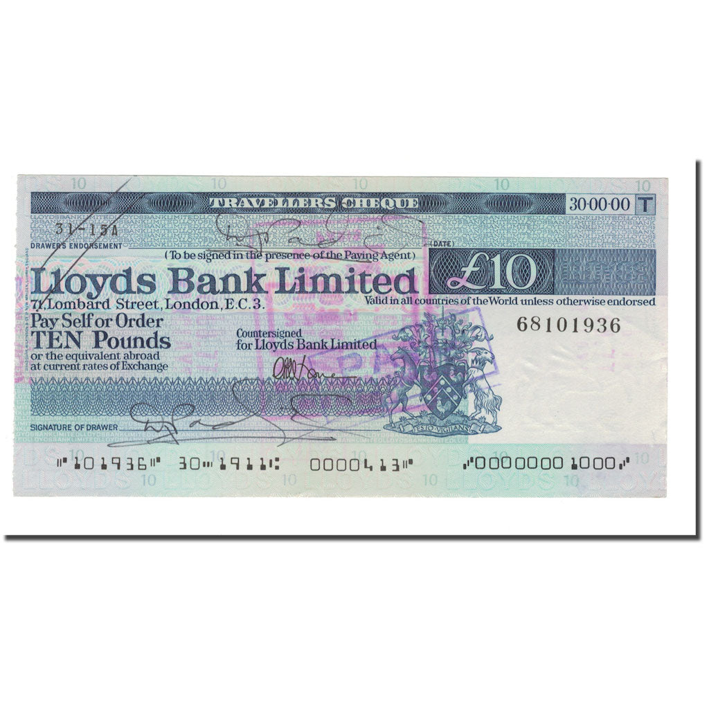 Banknote, Great Britain, LLOYDS BANK, 10 Pounds, 1981, 1981-03-27, AU(50-53)