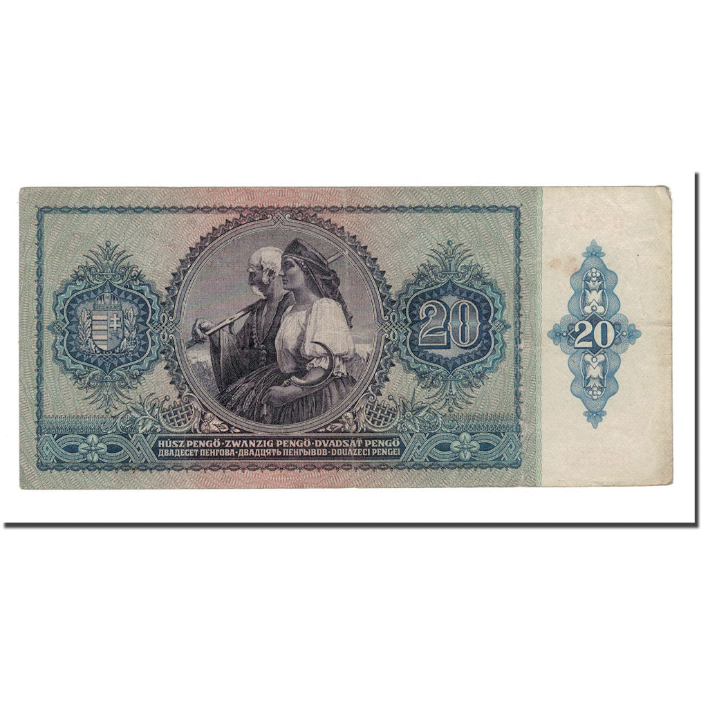 Banconote, Ungheria, 20 Pengö, 1941, 1941-01-15, KM:109, MB