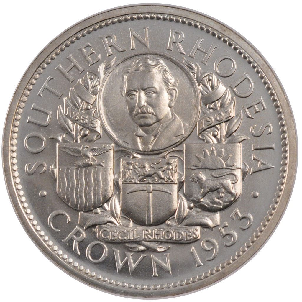 SOUTHERN RHODESIA, Crown, 1953, KM #27, MS(60-62), Silver, 38.5, 28.16
