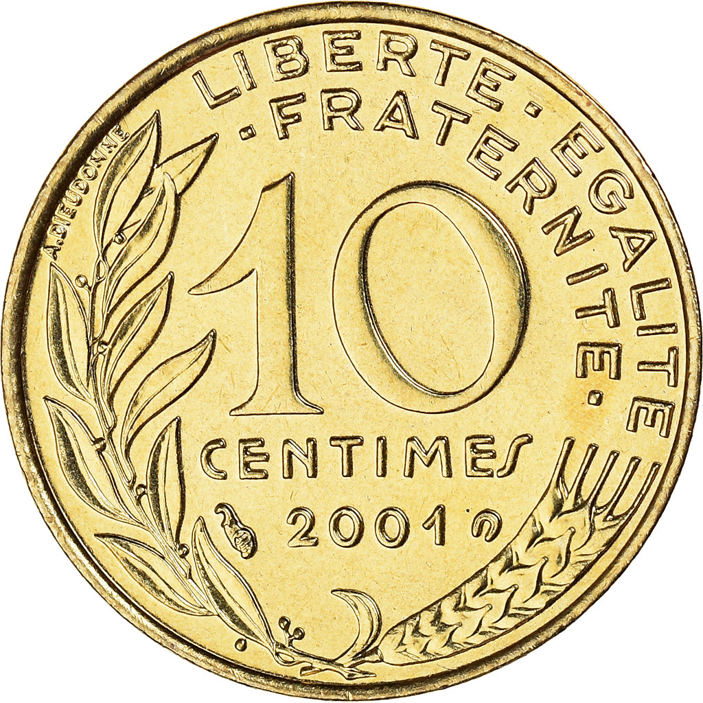 Coin, France, Marianne, 10 Centimes, 2001, Paris, BU, MS(65-70)