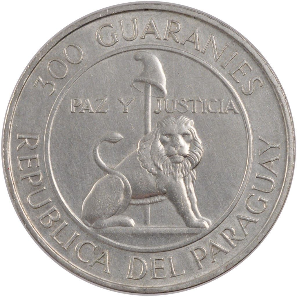 Moneda, Paraguay, 300 Guaranies, 1968, EBC+, Plata, KM:29