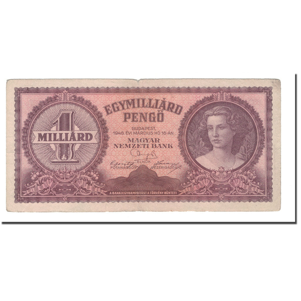 Banknote, Hungary, 1 Milliard Pengö, 1946, 1946-03-18, KM:125, VF(20-25)