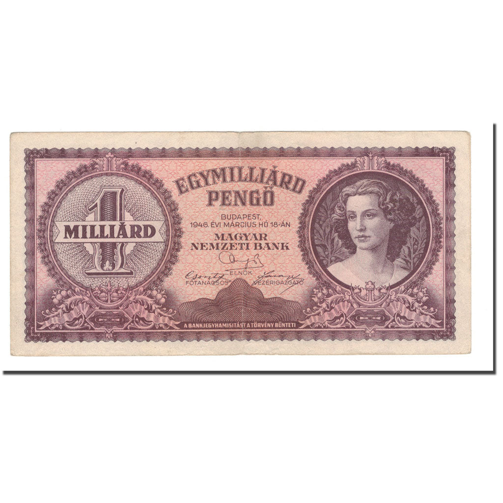 Banknote, Hungary, 1 Milliard Pengö, 1946, 1946-03-18, KM:125, VF(20-25)