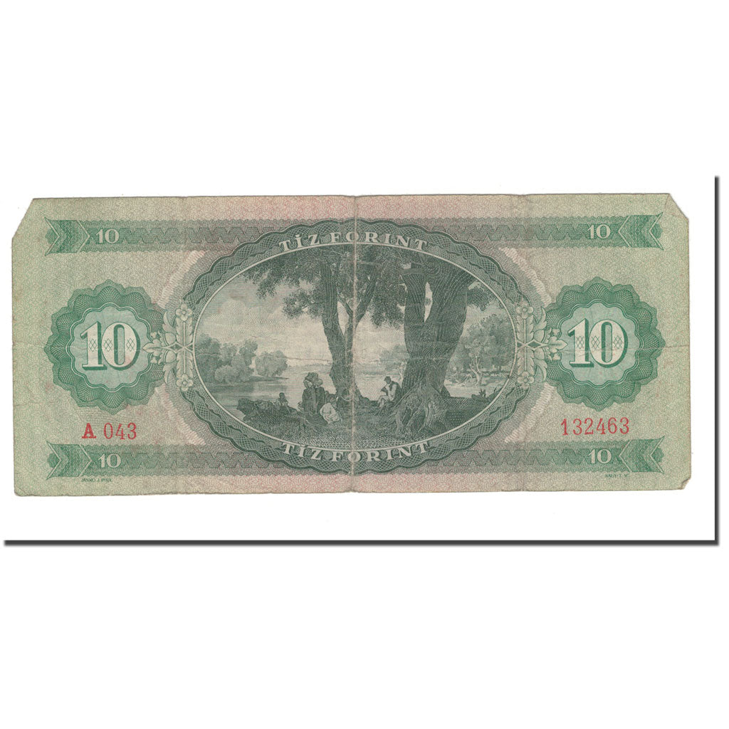 Biljet, Hongarije, 10 Forint, 1957-75, 1969-06-30, KM:168d, B+