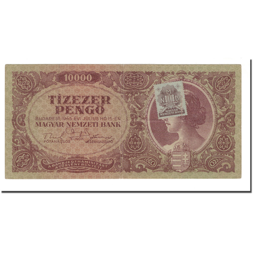 Geldschein, Ungarn, 10,000 Pengö, 1945, 1945-07-15, KM:119b, S