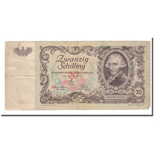 Banknote, Austria, 20 Schilling, 1950, 1950-01-02, KM:129a, VG(8-10)