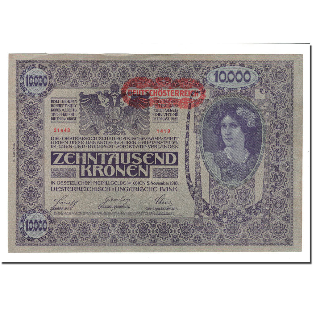 Banknote, Austria, 10,000 Kronen, 1919, 1918-11-02, KM:65, AU(55-58)