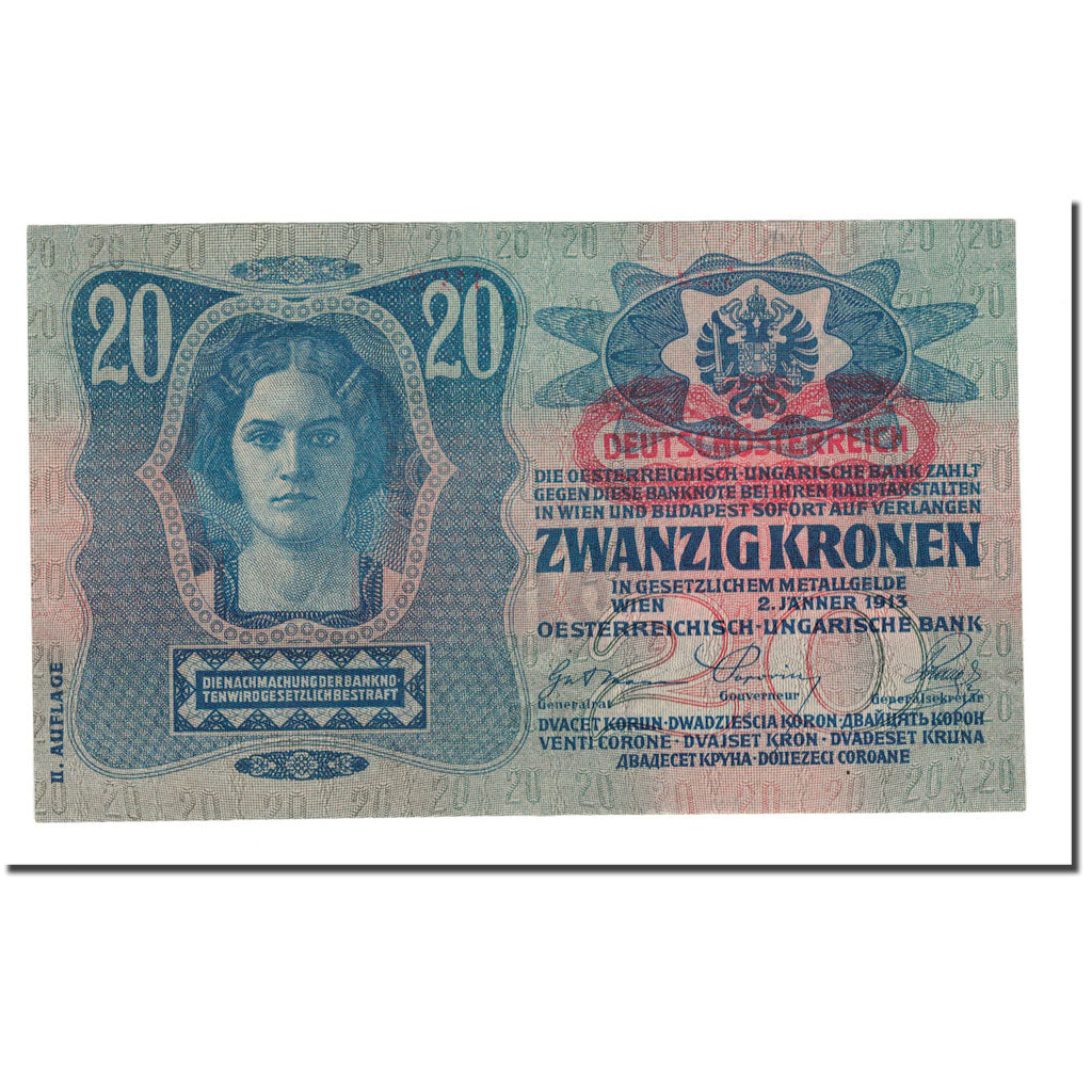 Banknote, Austria, 20 Kronen, 1919, 1913-01-02, KM:52, AU(50-53)