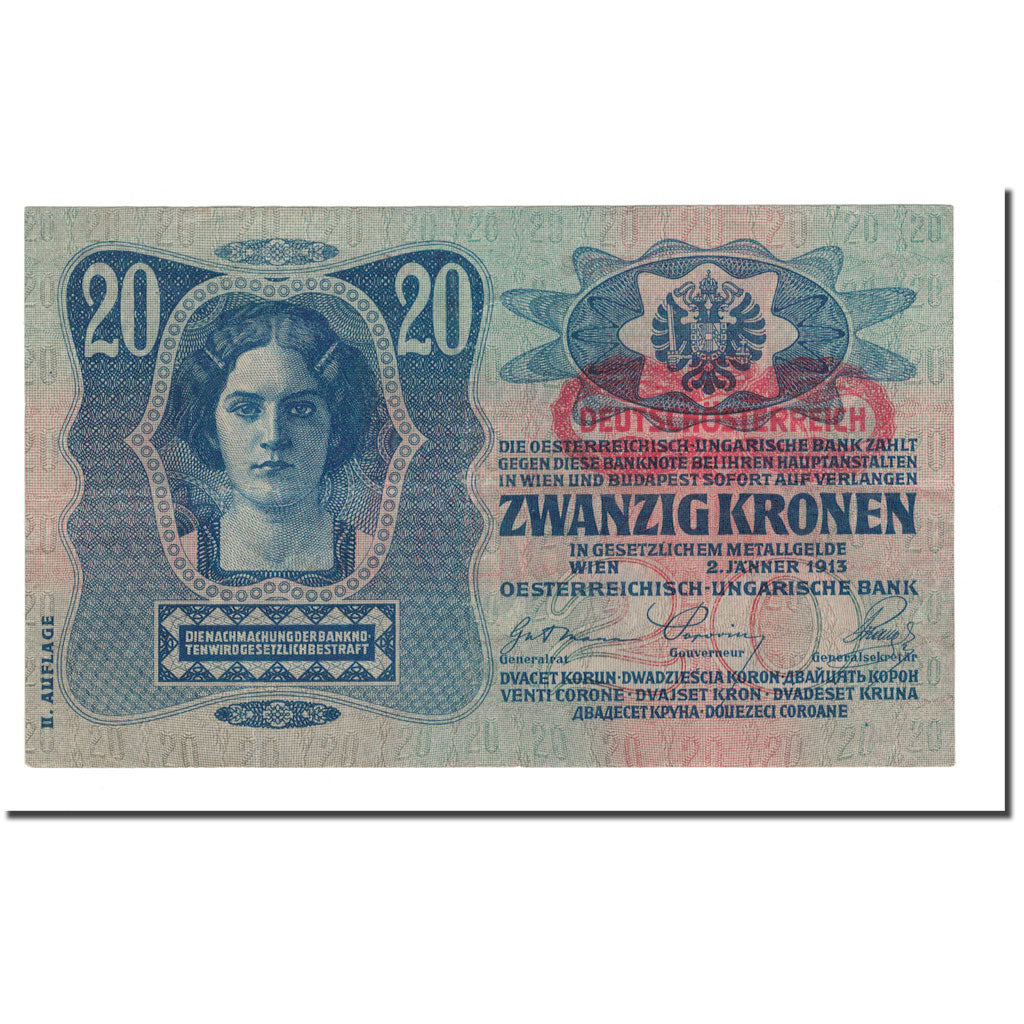 Banknote, Austria, 20 Kronen, 1919, 1913-01-02, KM:52, AU(50-53)
