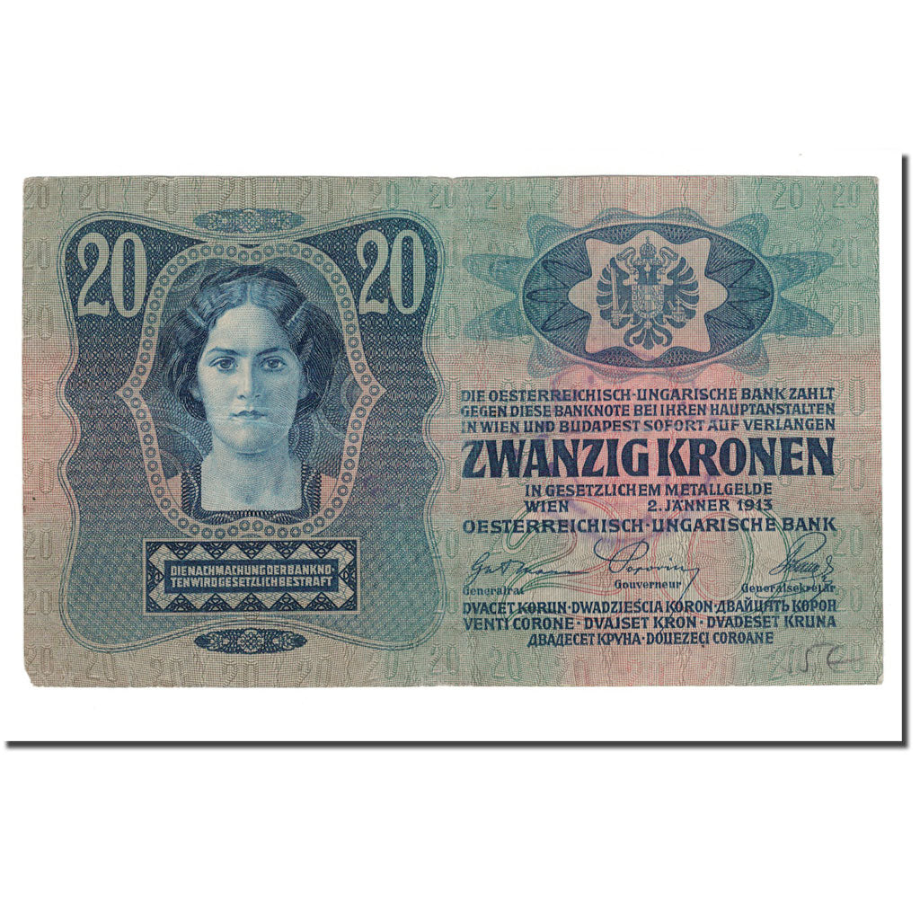 Banknote, Austria, 20 Kronen, 1919, 1913-01-02, KM:53a, VF(20-25)