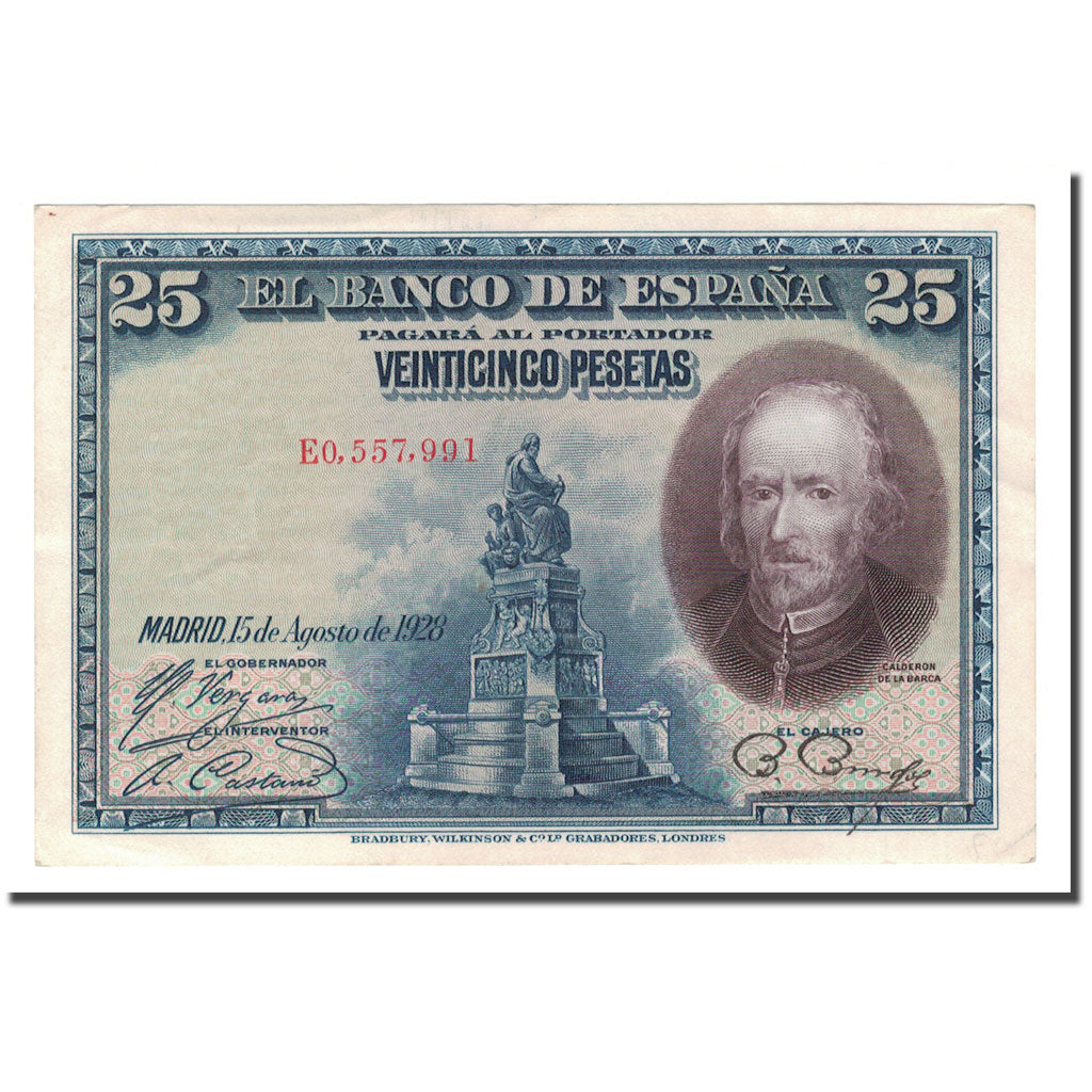 Banknote, Spain, 25 Pesetas, 1928, 1928-08-15, KM:74b, UNC(63)