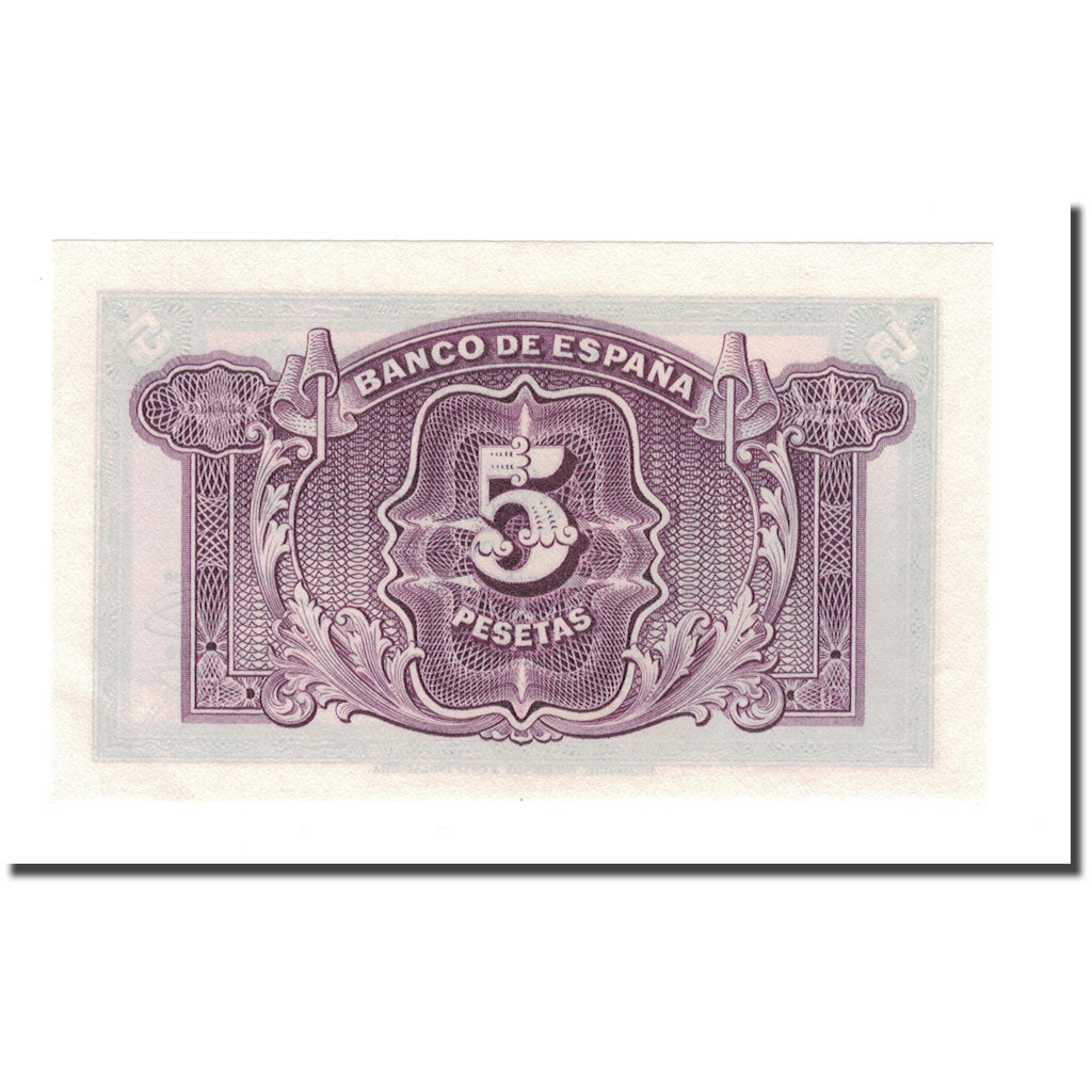 Banknote, Spain, 5 Pesetas, 1936, 1935, KM:85a, UNC(64)
