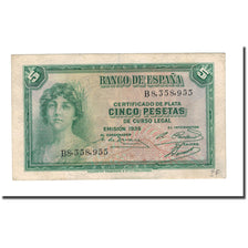 Banknote, Spain, 5 Pesetas, 1936, 1935, KM:85a, VF(30-35)