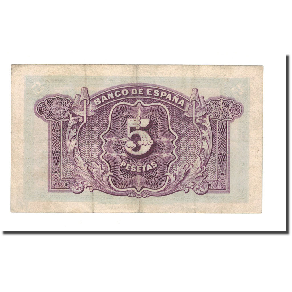 Banknote, Spain, 5 Pesetas, 1936, 1935, KM:85a, VF(30-35)
