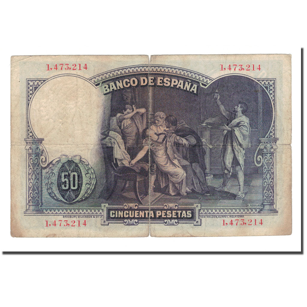 Banknote, Spain, 50 Pesetas, 1931, 1931-04-25, KM:82, VG(8-10)