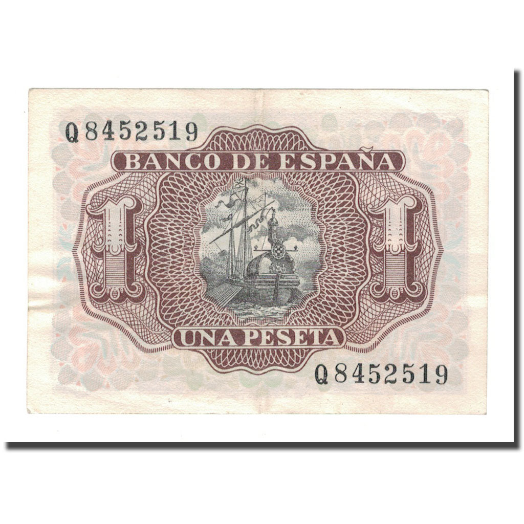 Banknot, Hiszpania, 1 Peseta, 1953, 1953-07-22, KM:144a, AU(50-53)
