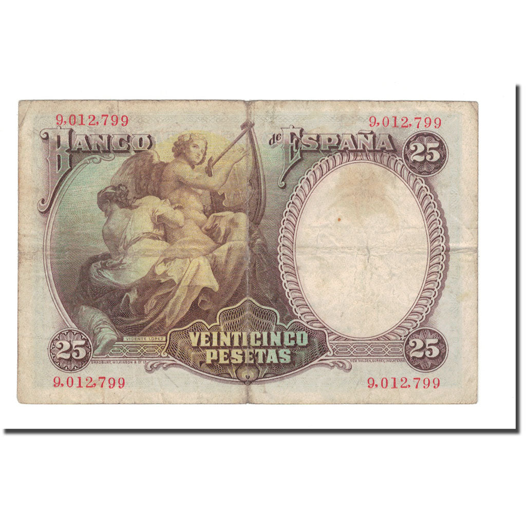 Banknote, Spain, 25 Pesetas, 1931, 1931-04-25, KM:81, VG(8-10)