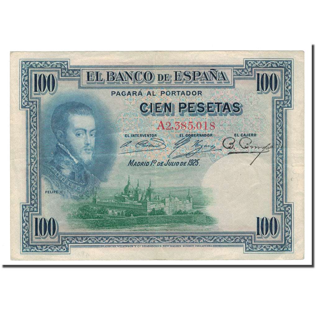 Banknot, Hiszpania, 100 Pesetas, 1925, 1925-07-01, KM:69a, VF(30-35)