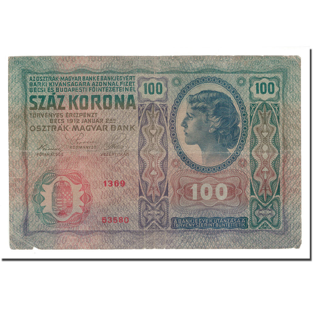 Banknote, Austria, 100 Kronen, 1912, 1912-01-02, KM:12, VG(8-10)