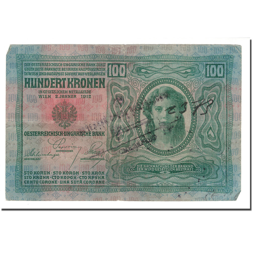 Banknote, Austria, 100 Kronen, 1912, 1912-01-02, KM:12