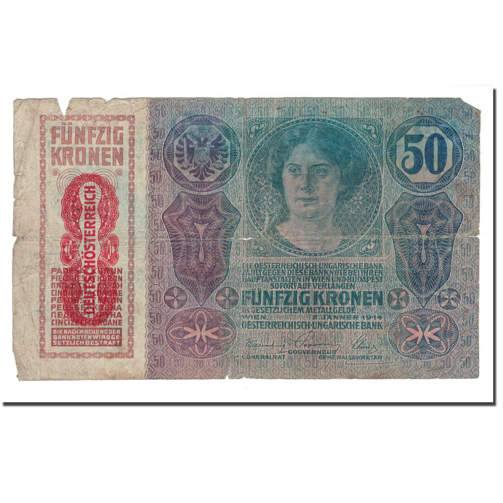 Banknote, Austria, 50 Kronen, 1914, 1914-01-02, KM:15, VG(8-10)