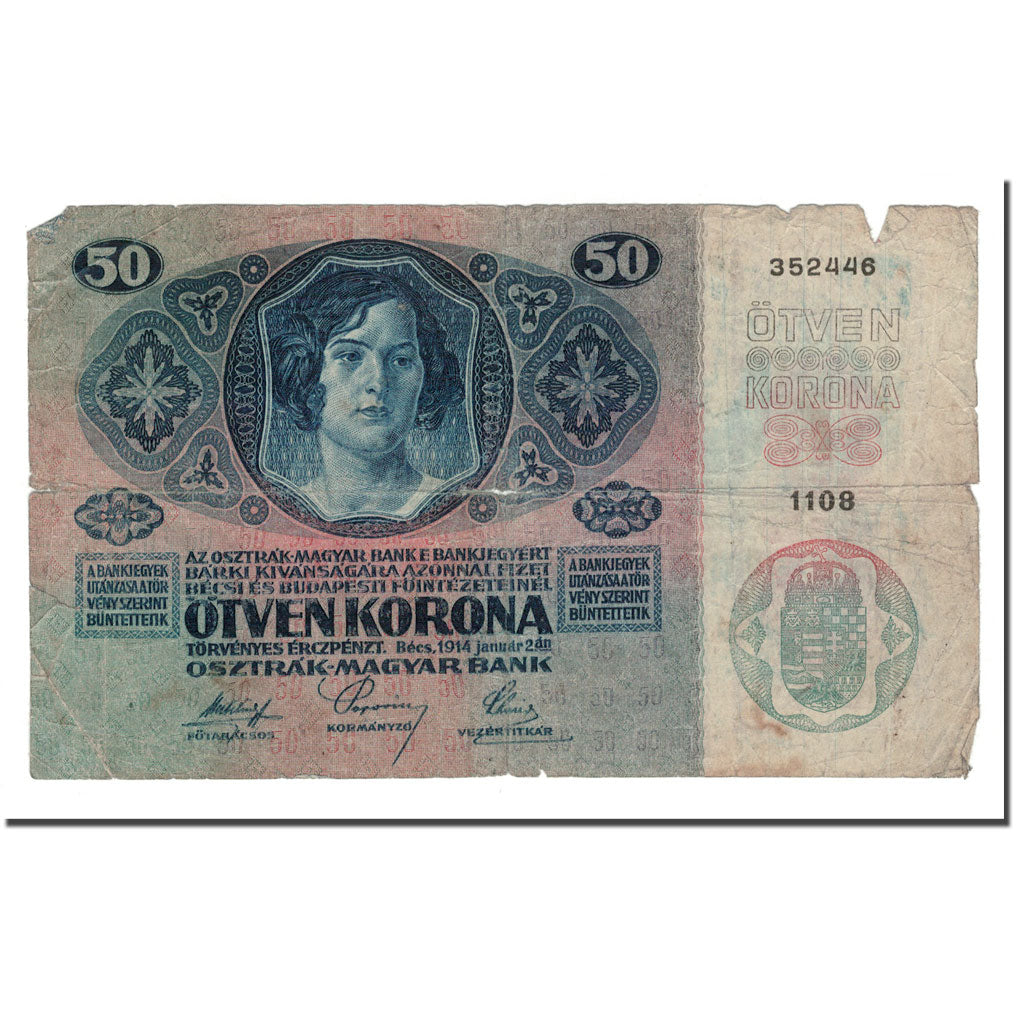 Banknote, Austria, 50 Kronen, 1914, 1914-01-02, KM:15, VG(8-10)
