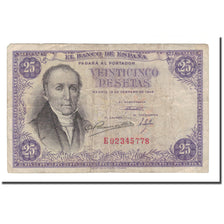 Billet, Espagne, 25 Pesetas, 1948, 1946-02-19, KM:130a, B+