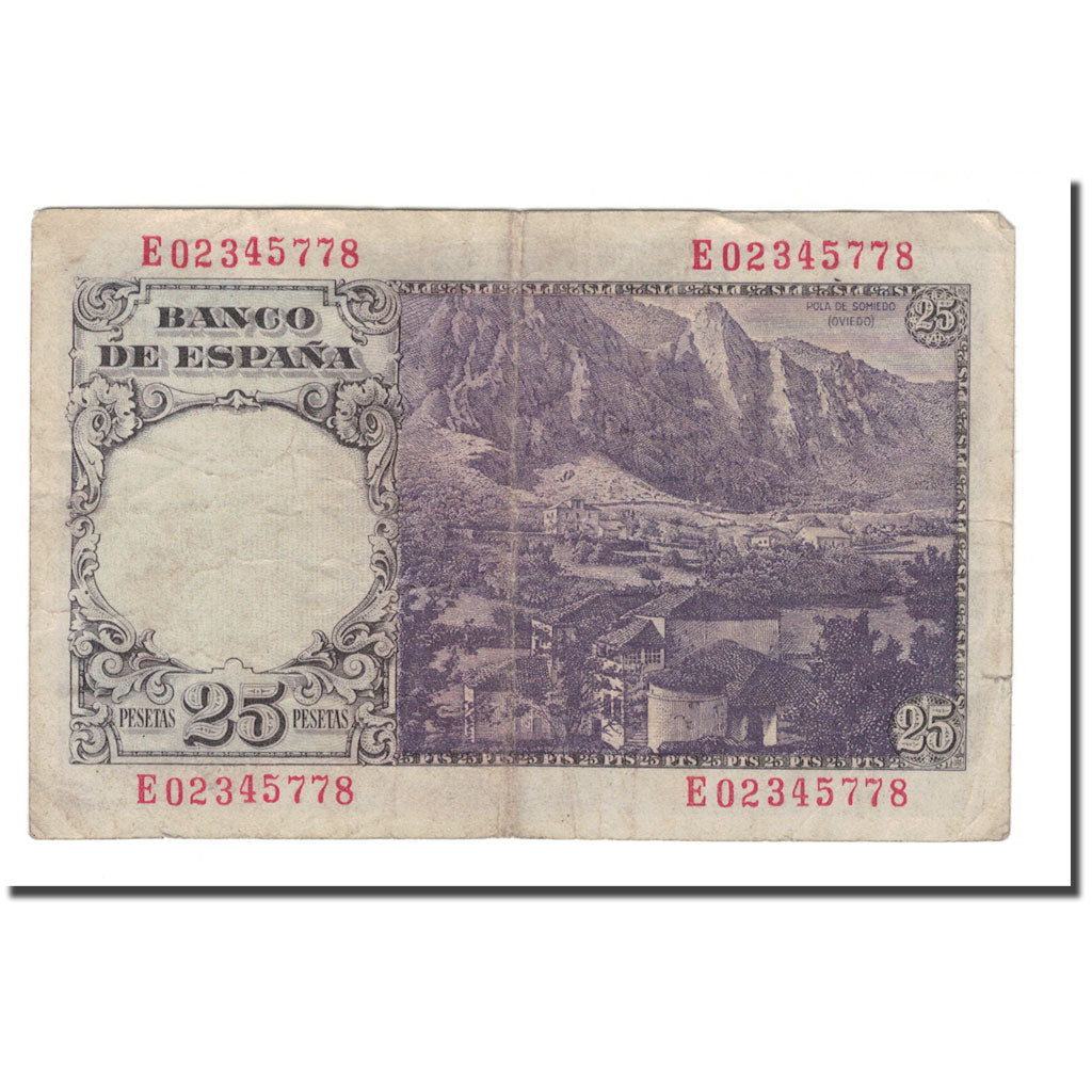 Billet, Espagne, 25 Pesetas, 1948, 1946-02-19, KM:130a, B+
