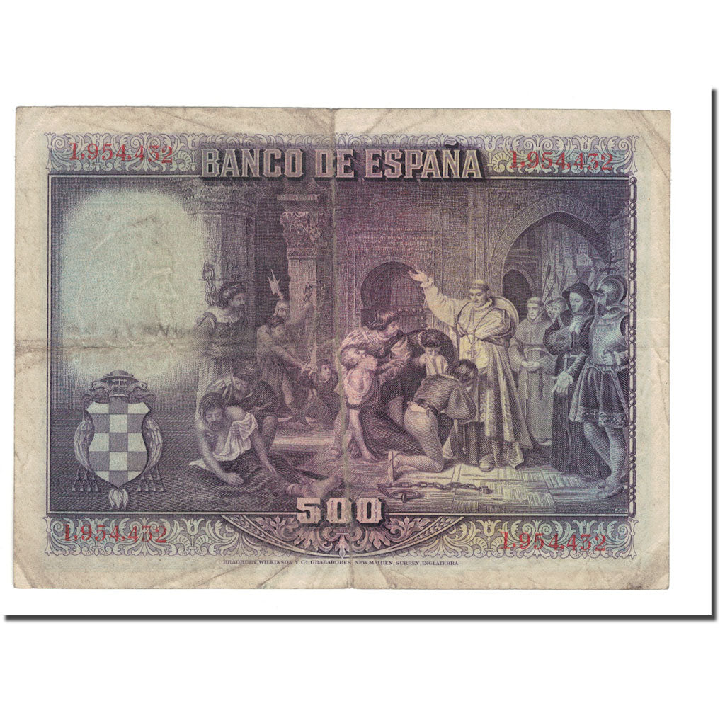 Banknote, Spain, 500 Pesetas, 1928, 1928-08-15, KM:77a, VG(8-10)