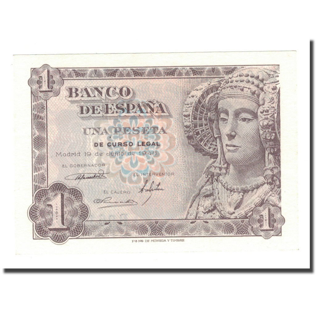 Banknote, Spain, 1 Peseta, 1948, 1948-06-19, KM:135a, UNC(65-70)
