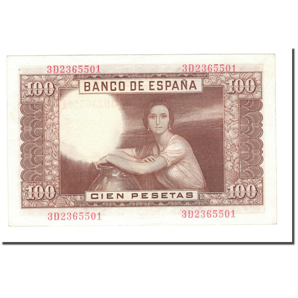 Banknot, Hiszpania, 100 Pesetas, 1955, 1953-04-07, KM:145a, UNC(63)