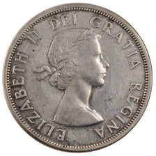 CANADA, Dollar, 1958, Royal Canadian Mint, KM #55, AU(55-58), Silver, 36, 23.32