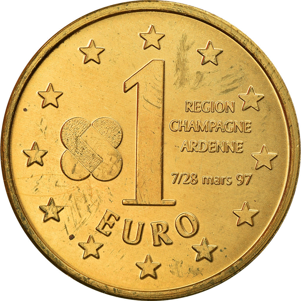 Frankrijk, Token, 1 Euro Champagne Ardenne, 1997, UNC-, Copper-Nickel-Aluminum