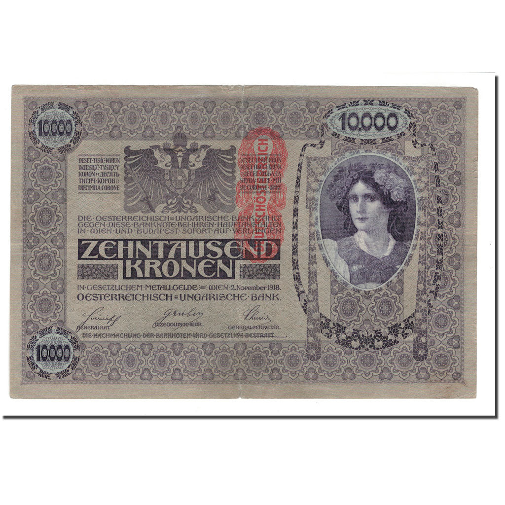 Geldschein, Österreich, 10,000 Kronen, 1919, 1918-11-02, KM:64, S