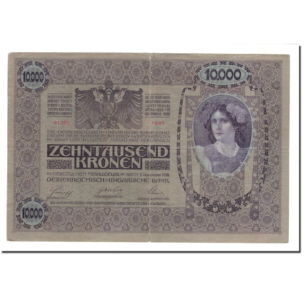 Geldschein, Österreich, 10,000 Kronen, 1919, 1918-11-02, KM:64, S