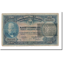 Banknote, Albania, 20 Franka Ari, 1945, KM:12a, VG(8-10)