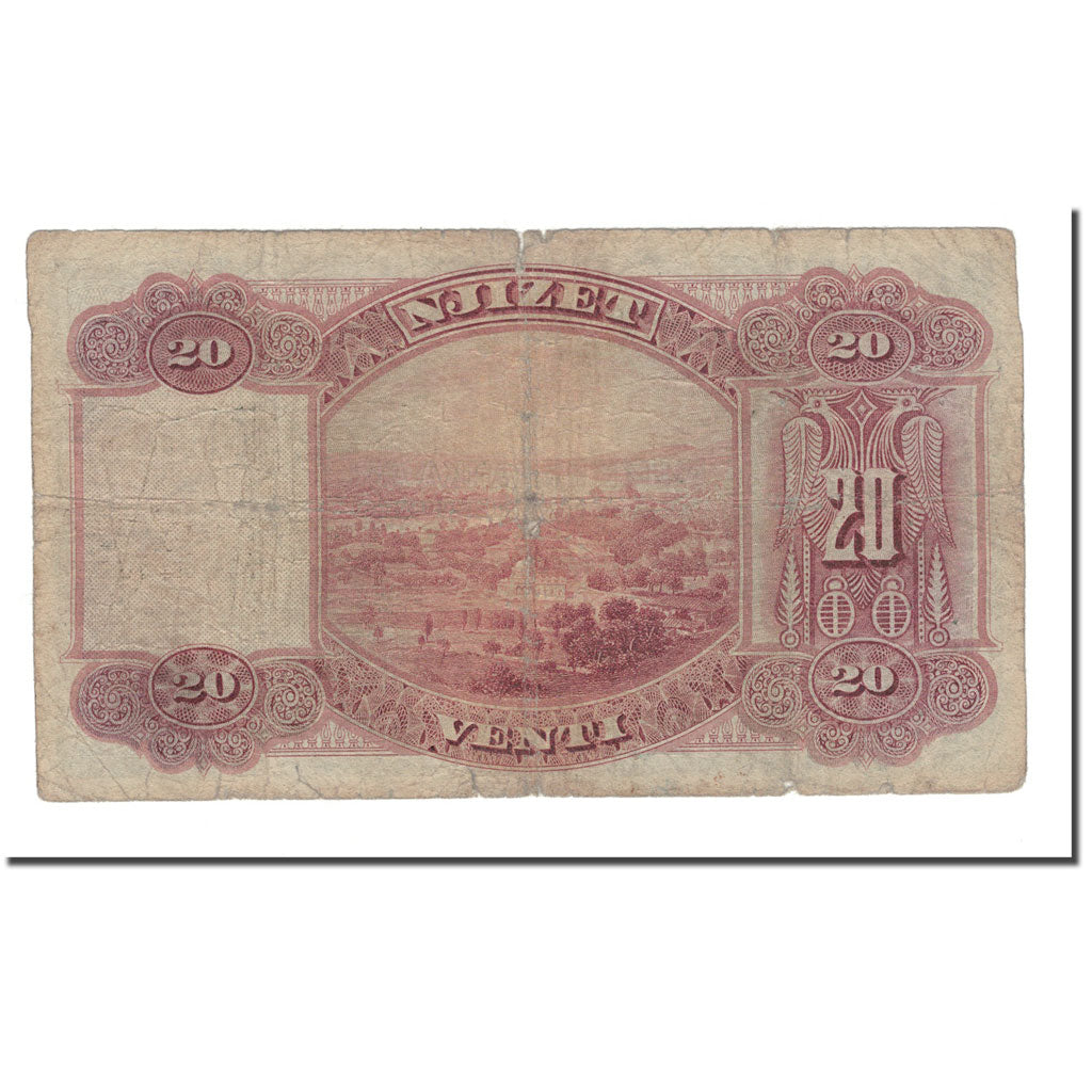 Banknote, Albania, 20 Franka Ari, 1945, KM:12a, VG(8-10)