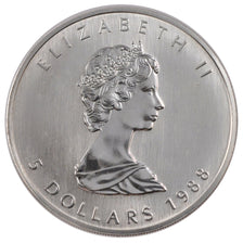 CANADA, 5 Dollars, 1988, Royal Canadian Mint, KM #163, MS(60-62), Silver, 31.10