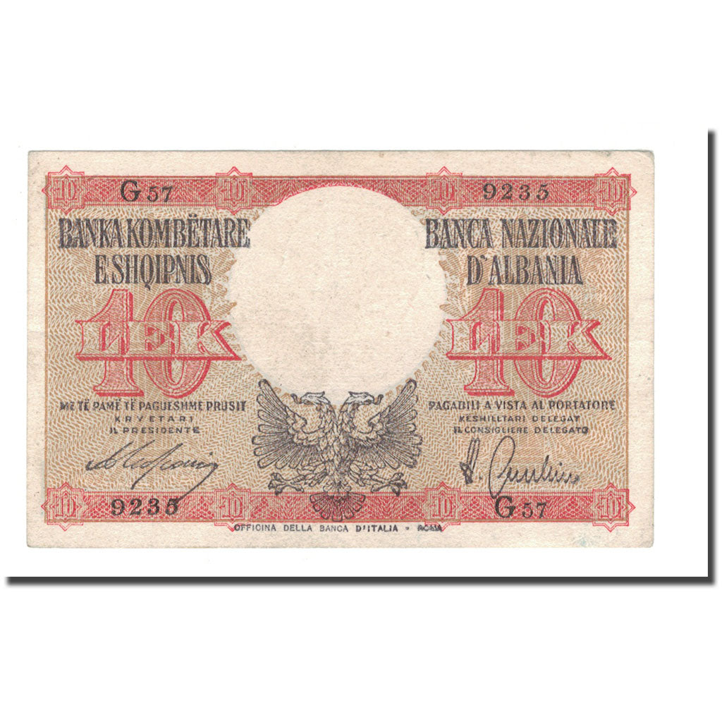 Banknote, Albania, 10 Lek, 1940, KM:11, EF(40-45)
