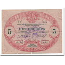 Banknote, Montenegro, 5 Perpera, 1914, 1914-07-25, KM:17, VG(8-10)