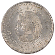 MEXICO, 5 Pesos, 1947, Mexico City, KM #465, MS(60-62), Silver, 40, 30.00