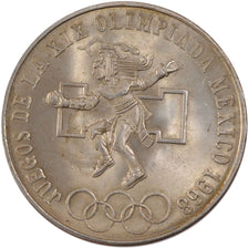 MEXICO, 25 Pesos, 1968, Mexico, KM #479.1, MS(60-62), Silver, 38, 22.50