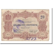 Banknote, Montenegro, 20 Perpera, 1914, 1914-07-25, KM:19, VG(8-10)