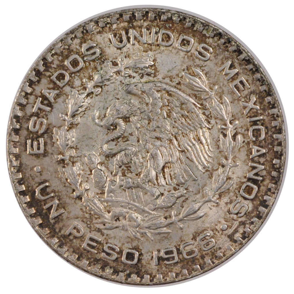 MEXICO, Peso, 1966, Mexico City, KM #459, AU(55-58), Silver, 34.5, 16.00
