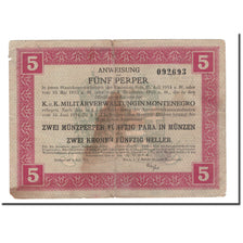 Banknote, Montenegro, 5 Perper = 2 Münzperper 50 Para = 2 Kronen 50 Heller