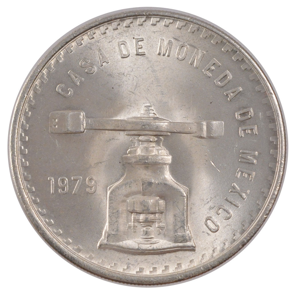 Coin, Mexico, Onza, 1979, Mexico City, MS(60-62), Silver, KM:M49b.4